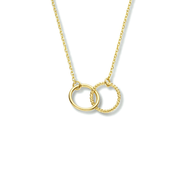 9k Geelgouden Ketting met Dubbele Rondjes