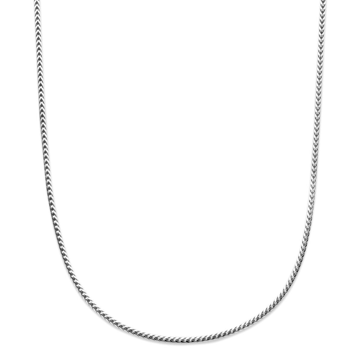 Collier en argent rhodié de 2,8 mm avec motif en queue de renard.