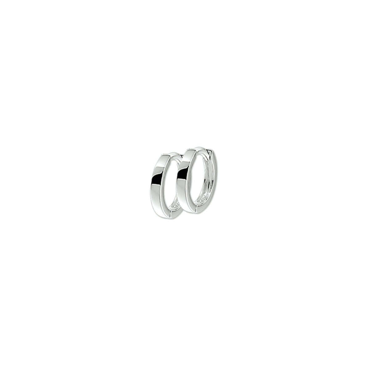 Boucles d'oreilles en argent 925, de forme ronde et lisse, avec une finition brillante.