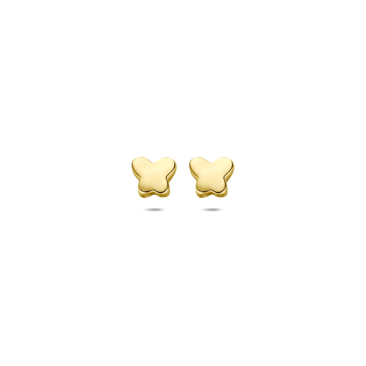 Boucles d'oreilles en or jaune en forme de cœur.