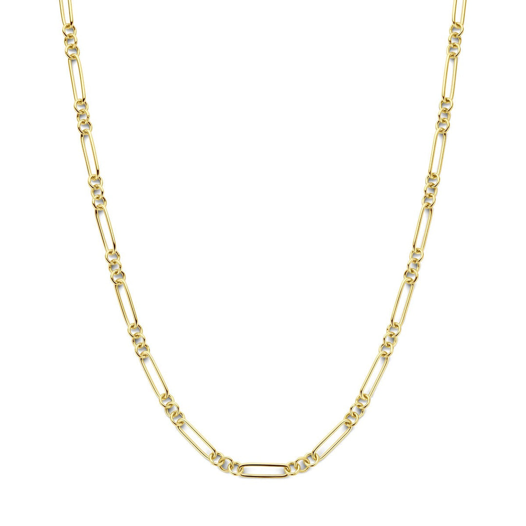 14k Geelgouden ankercollier met 925 zilveren kern