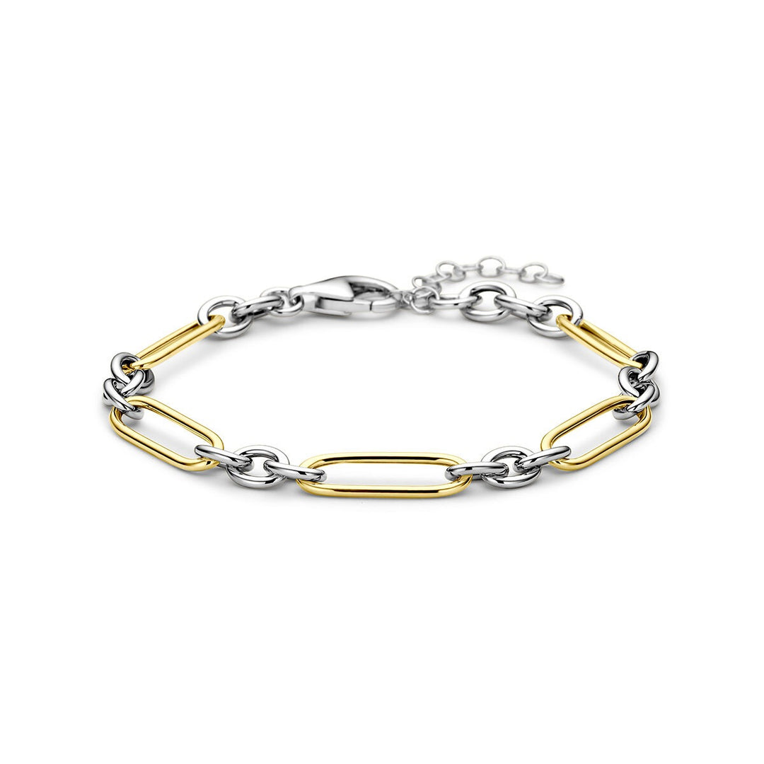 Verguld en gerhodineerd 925 zilveren anker armband