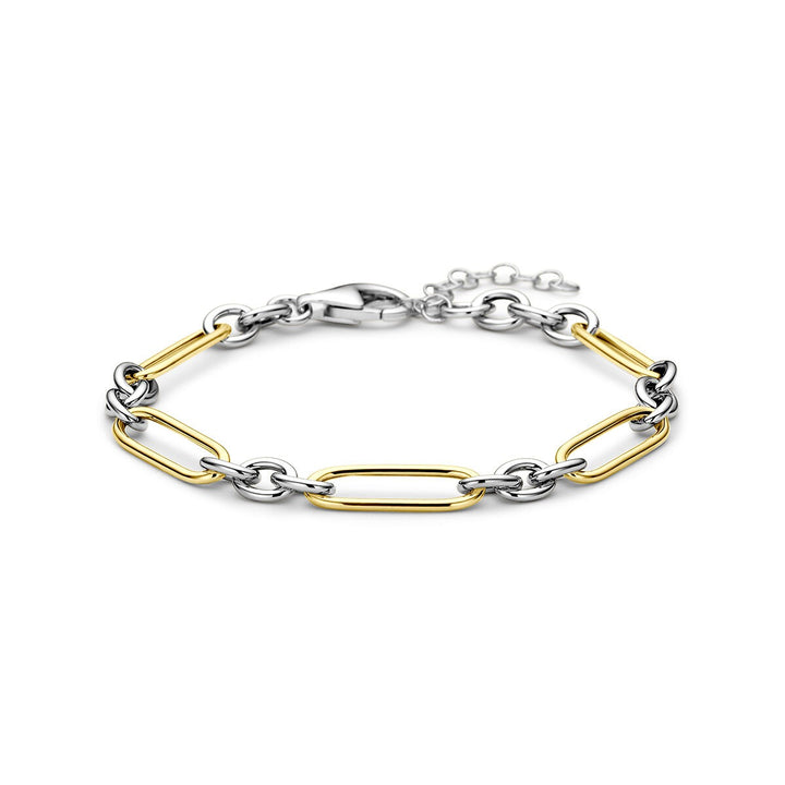 Verguld en gerhodineerd 925 zilveren anker armband