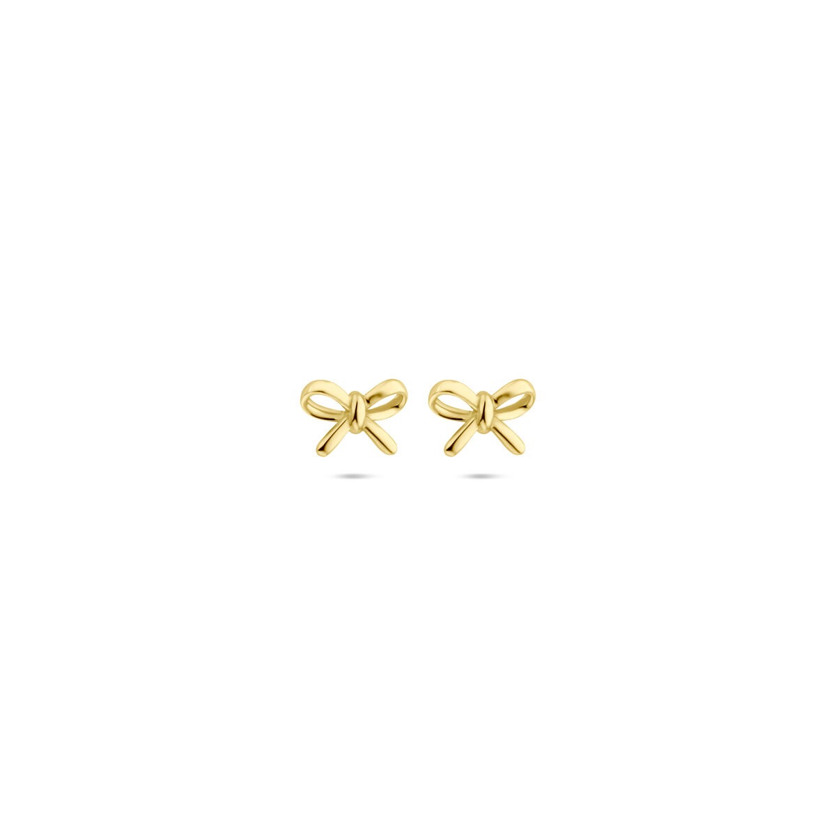 Boucles d'oreilles en or jaune 14 carats en forme de nœud, mesurant 4,5 x 6,5 mm.