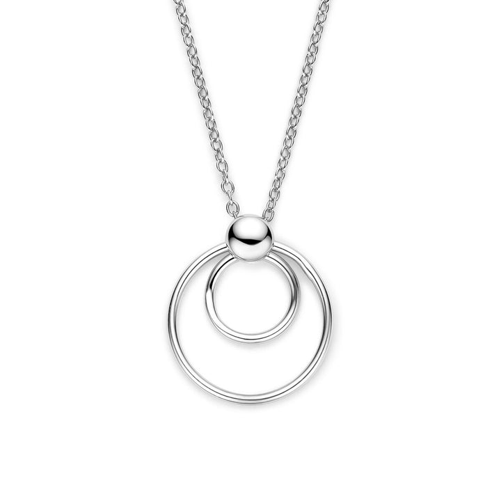 Gerhodineerd 925 zilveren collier met ronde hanger