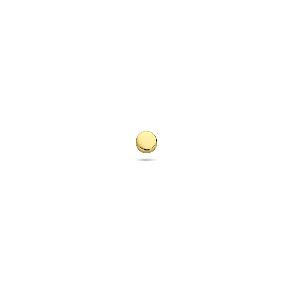 Piercing en argent doré avec une forme ronde et un design plat.