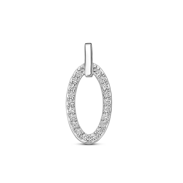 Gerhodineerde 925 zilveren hanger met zirkonia