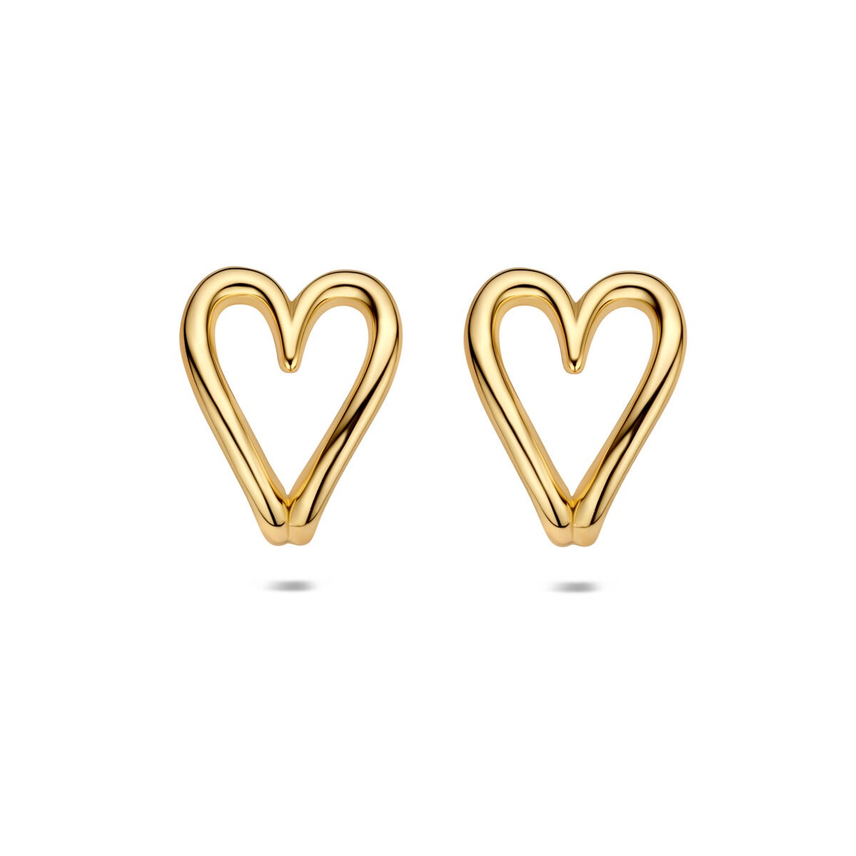 boucles d'oreilles en argent 925 doré en forme de cœur