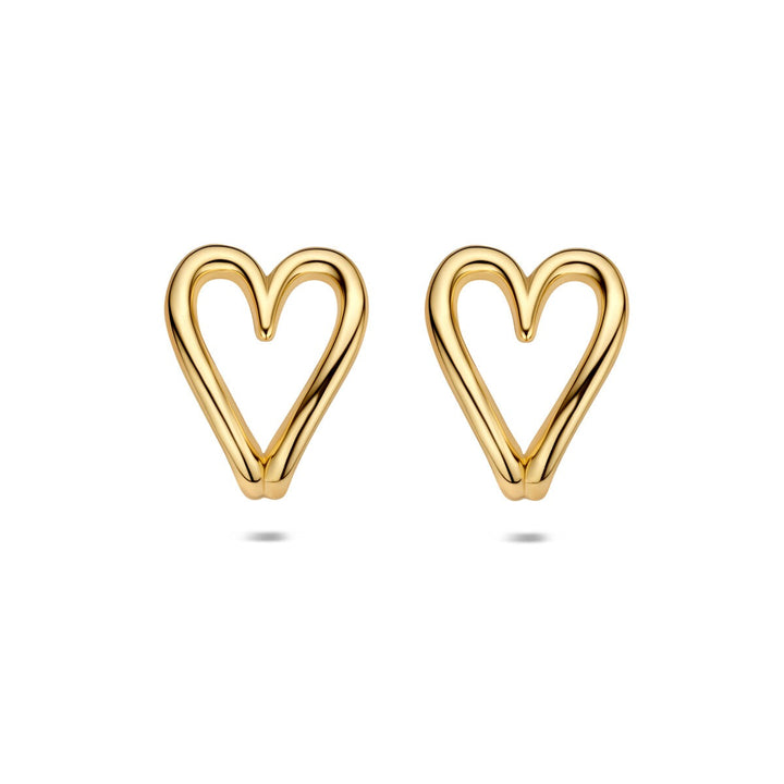 boucles d'oreilles en argent 925 doré en forme de cœur