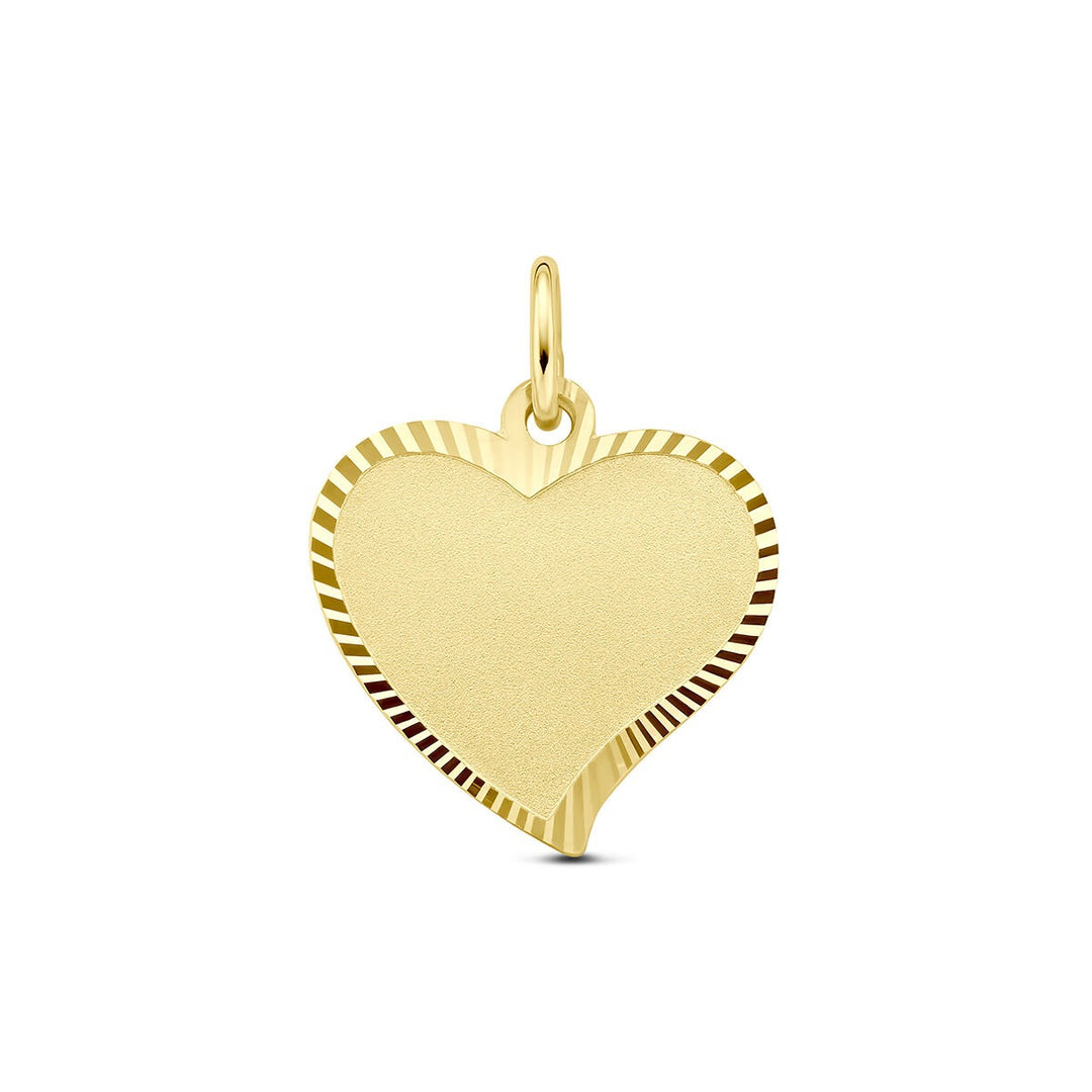 9k Geelgouden hart graveerhanger