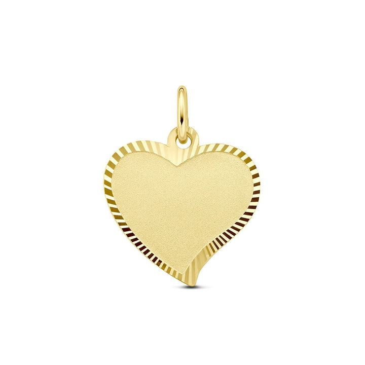 9k Geelgouden hart graveerhanger