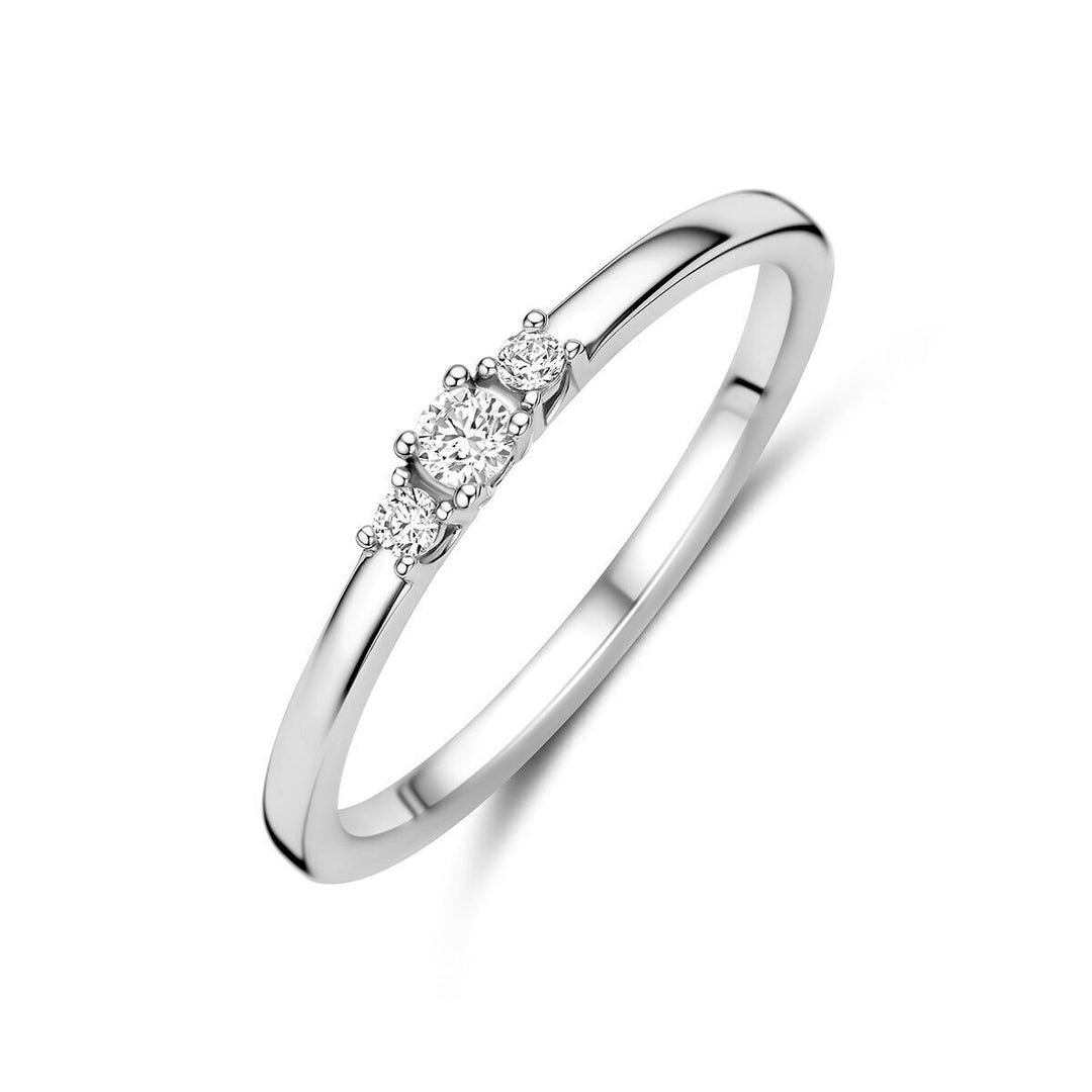 Gerhodineerde 925 zilveren ring met zirkonia