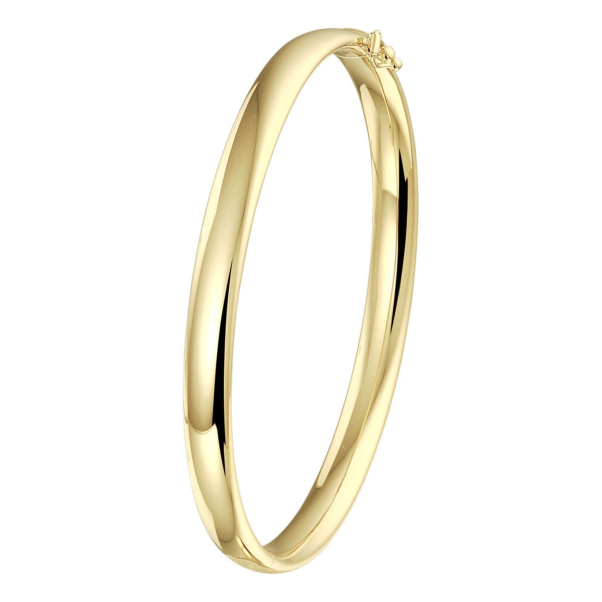 Bracelet jonc en or jaune 9 carats, au design lisse et brillant.