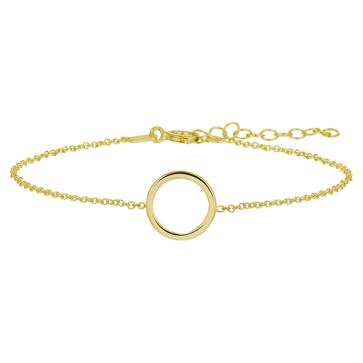 Bracelet en argent 925 plaqué or avec un élément rond.