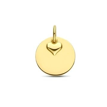 Pendentif en or 9 carats avec un cœur découpé.