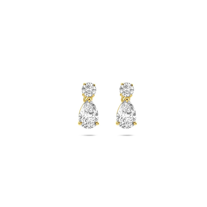 14k Geelgouden oorhangers met lab grown peer diamant – 1.25 ct