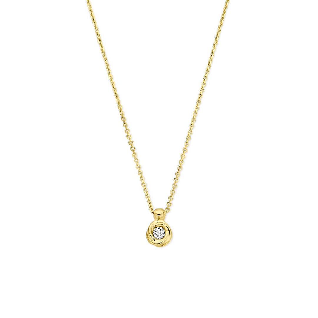 14k Geelgouden ketting met lab grown diamant