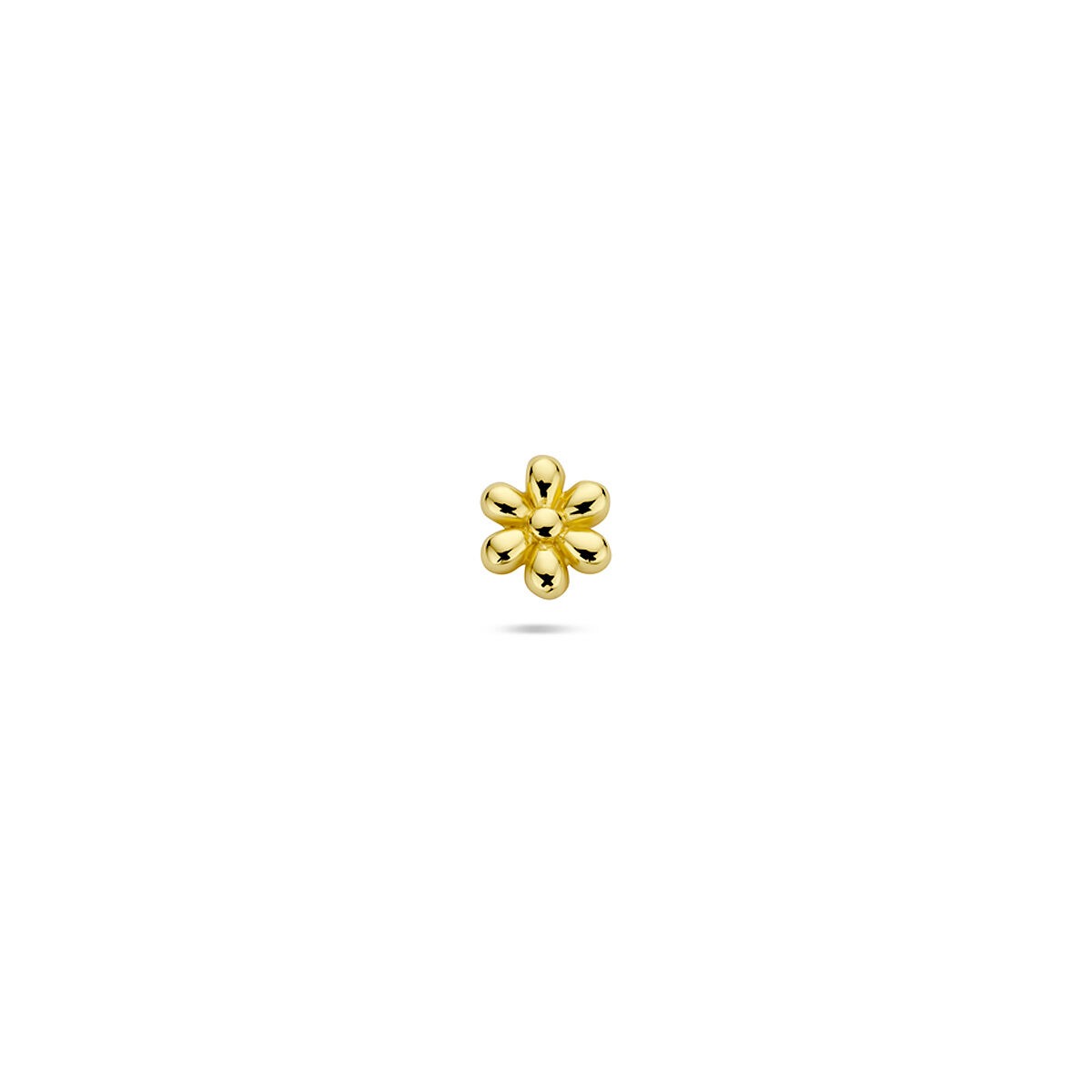Pendentif en argent 925 doré en forme de fleur avec un design à plat.
