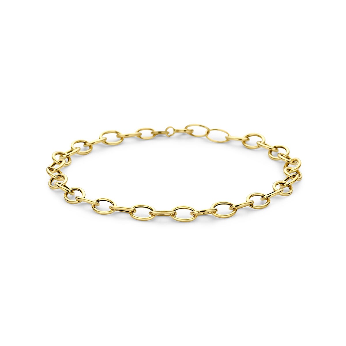 Bracelet en or jaune 14 carats avec maillons en forme d'ancre.
