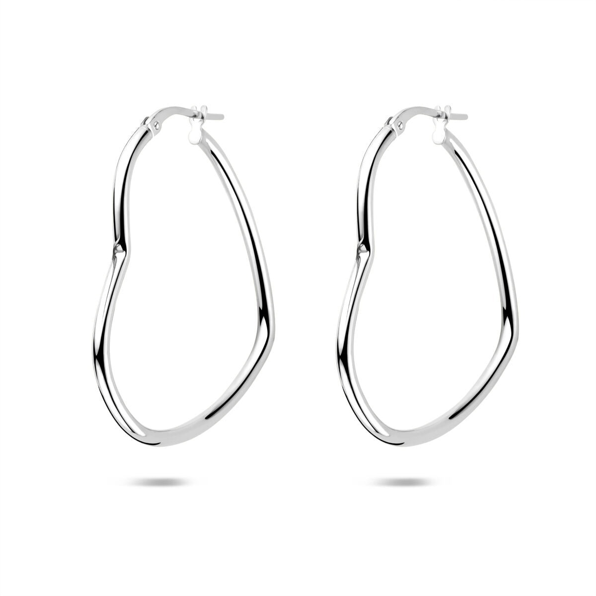 Créoles en argent en forme de cœur – rhodié argent 925