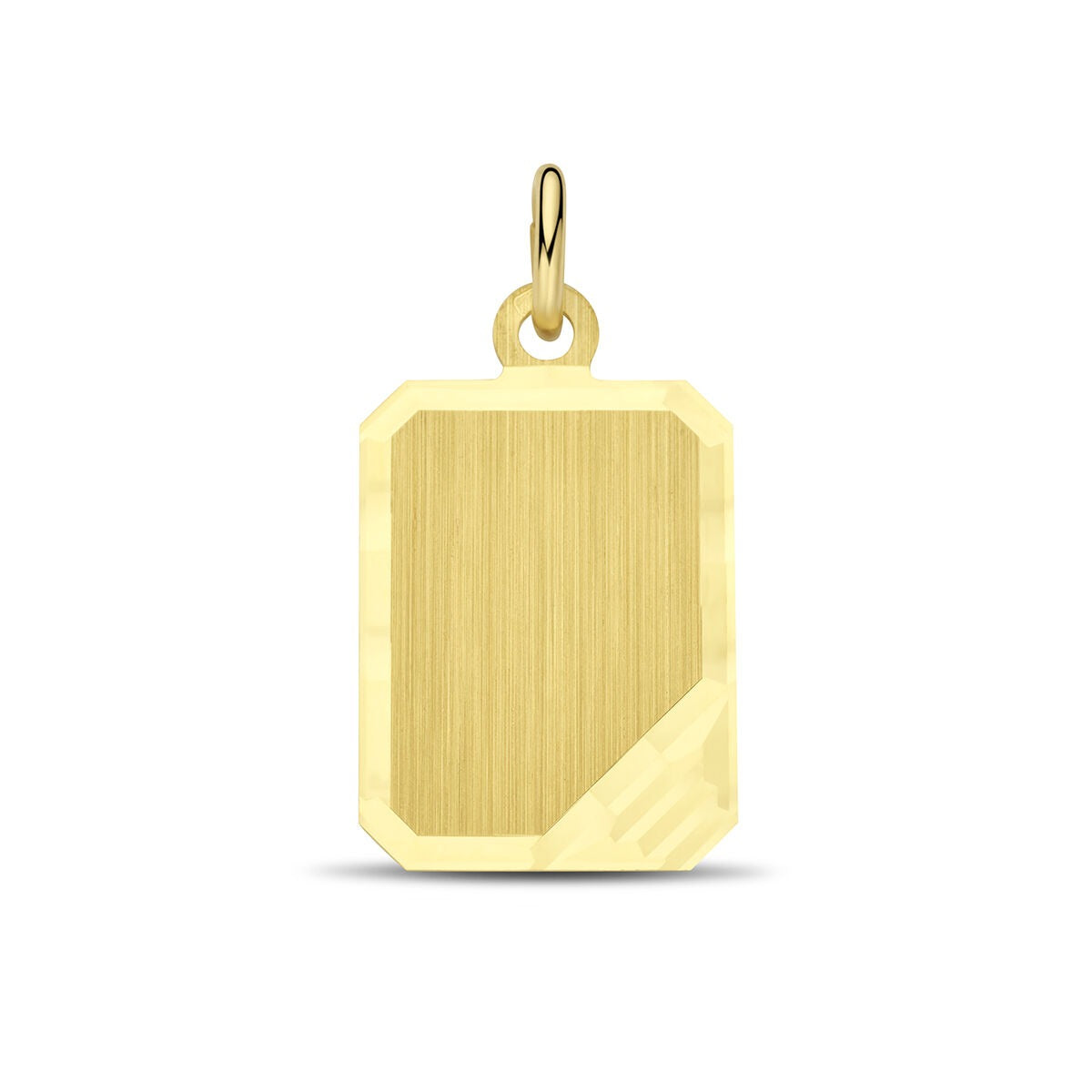 Pendentif rectangulaire en or jaune 9 carats avec finition brossée.