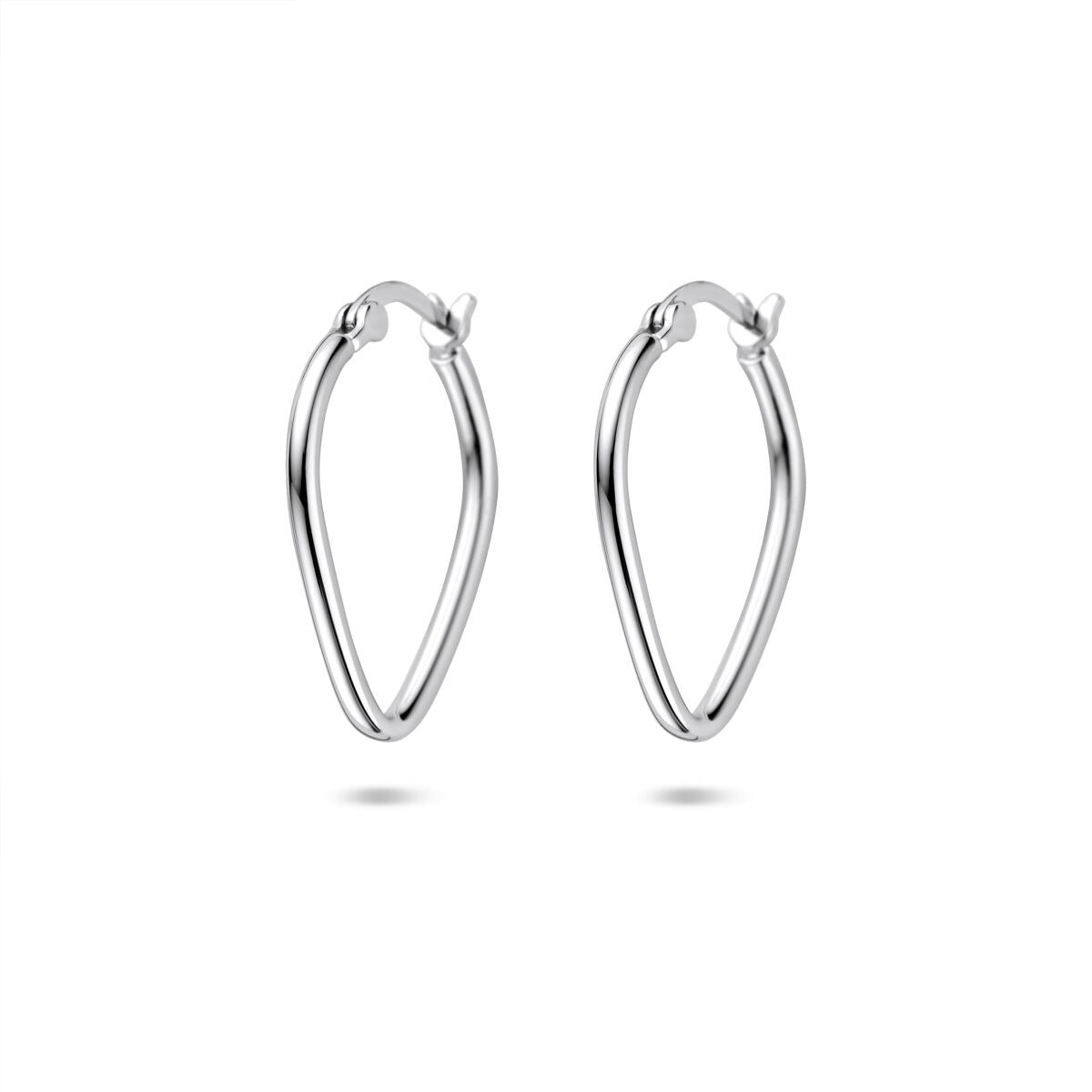 Boucles d'oreilles en argent rhodié de 19,5 mm, en forme de goutte.