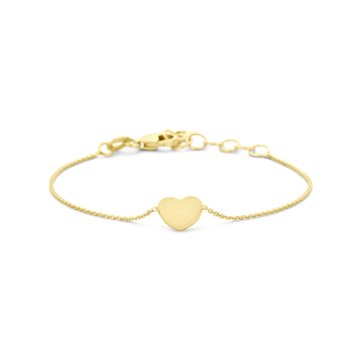 9k Geelgouden kinderarmband met hartje