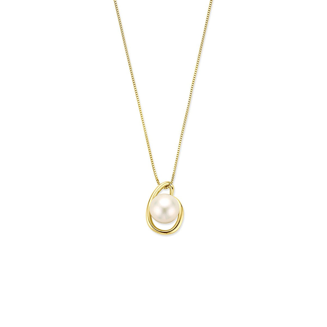 14k Geelgouden parel collier dames