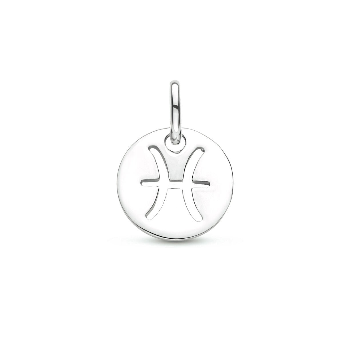 Pendentif en argent 925 rhodié avec le symbole des Poissons.