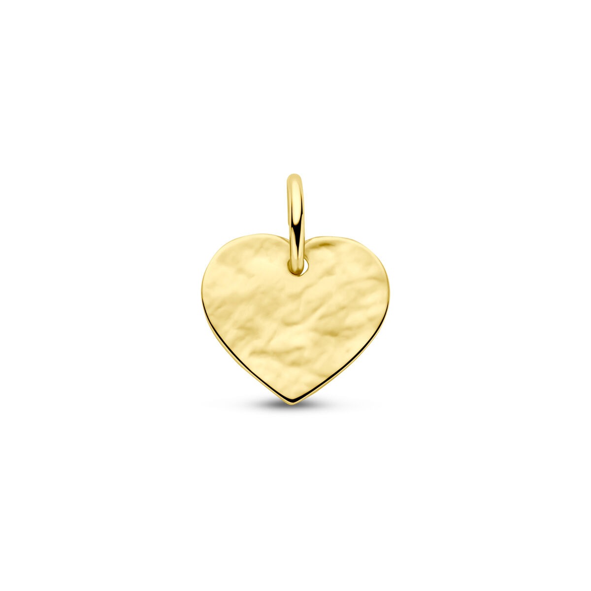 pendentif en forme de cœur en or jaune 9 carats avec finition martelée.