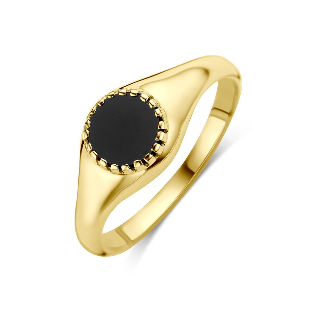 9k Geelgouden ring met onyx