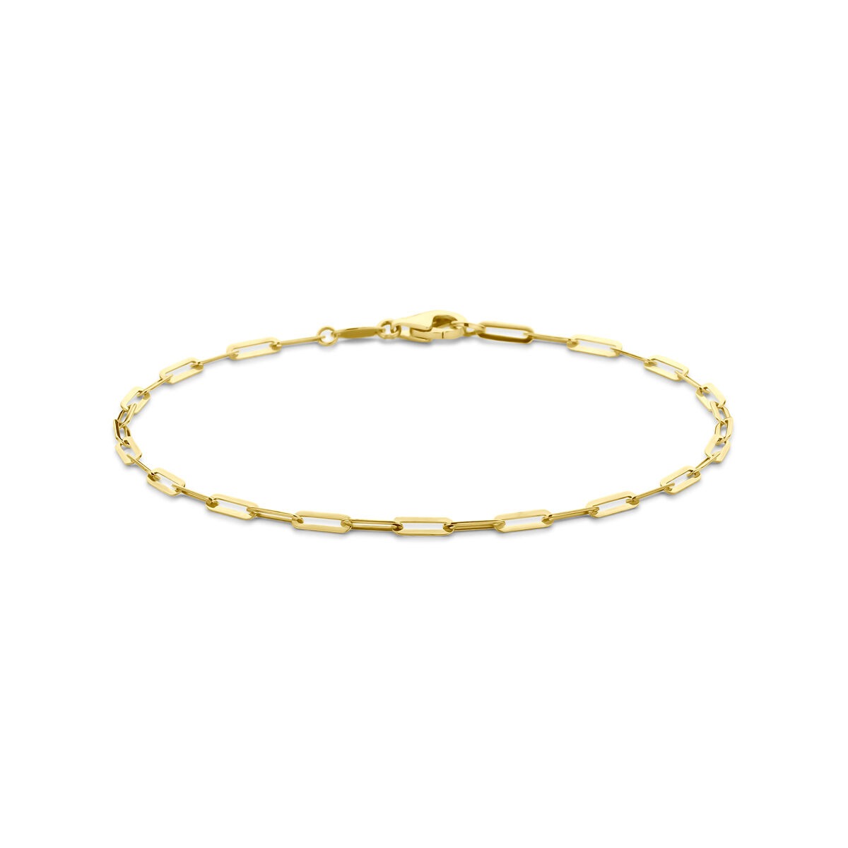 Bracelet en or jaune 9 carats avec maillons fins en forme d'ancre.