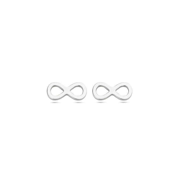 Zilveren oorknoppen met infinity teken – gerhodineerd