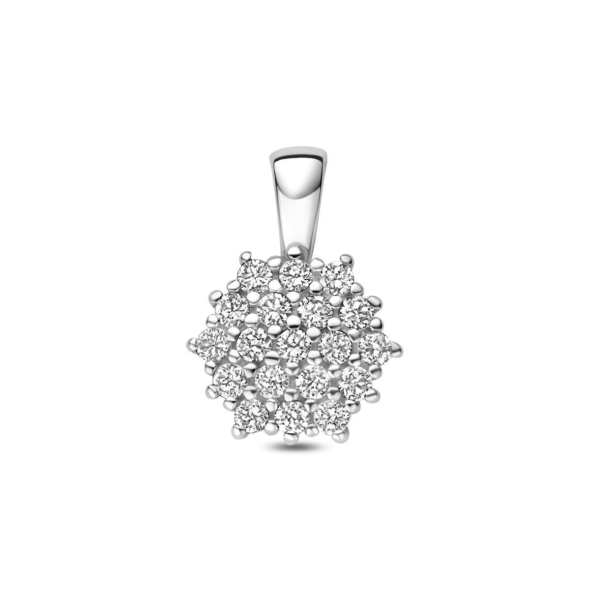 Pendentif en argent 925 rhodié orné de pavé de zirconium.