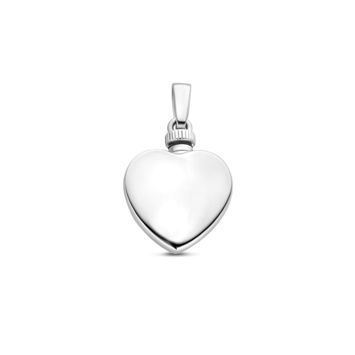 Pendentif en forme de cœur en argent 925, finition lisse et brillante.