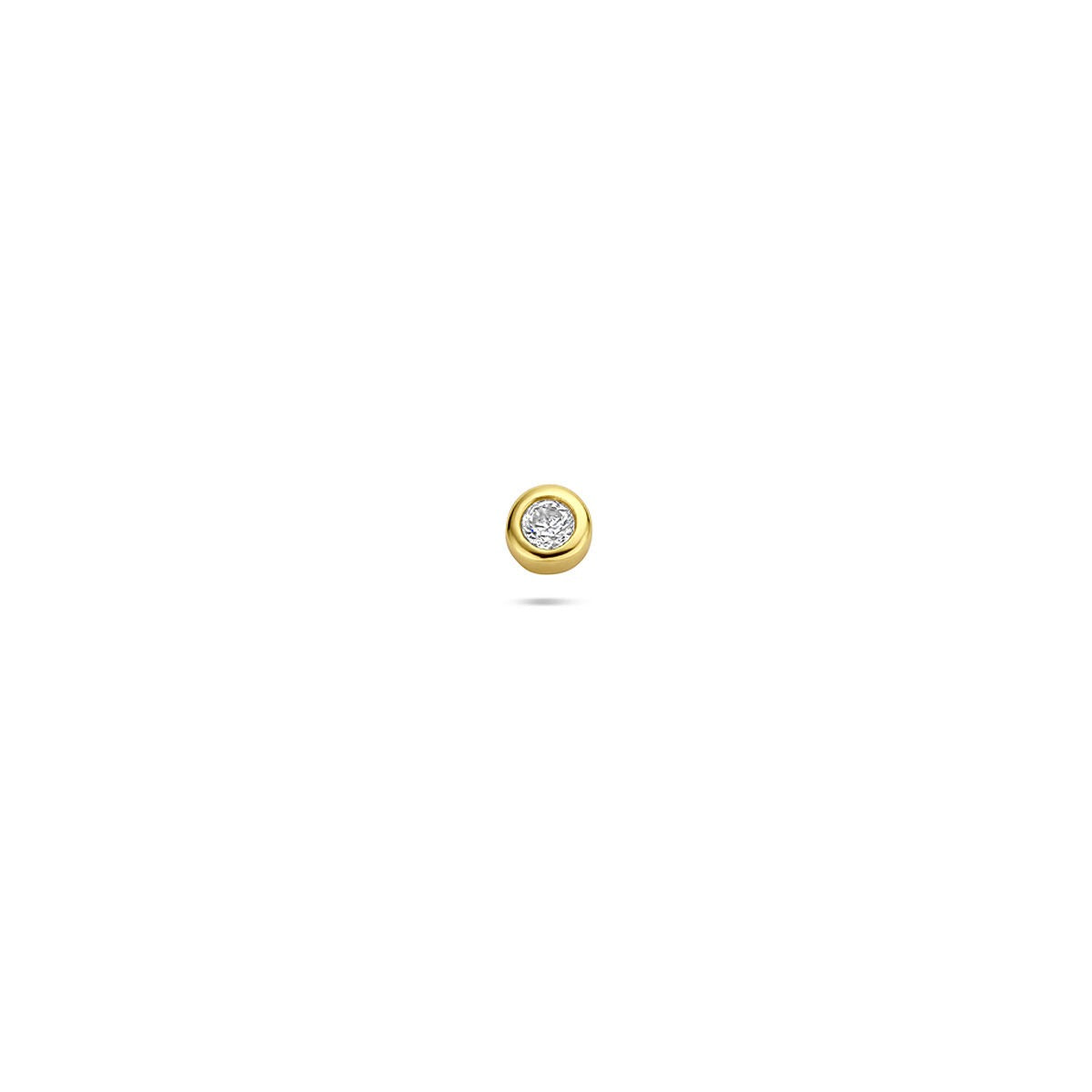 Piercing en argent 925 doré avec une zircone ronde.
