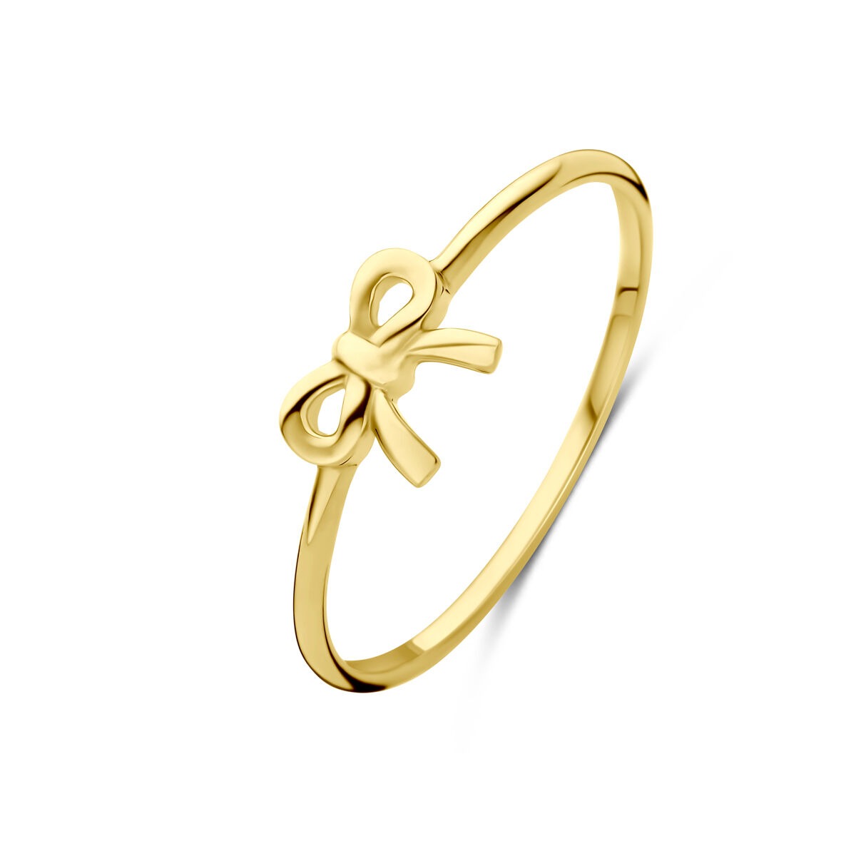 Bague en or jaune 14 carats avec un nœud délicat.