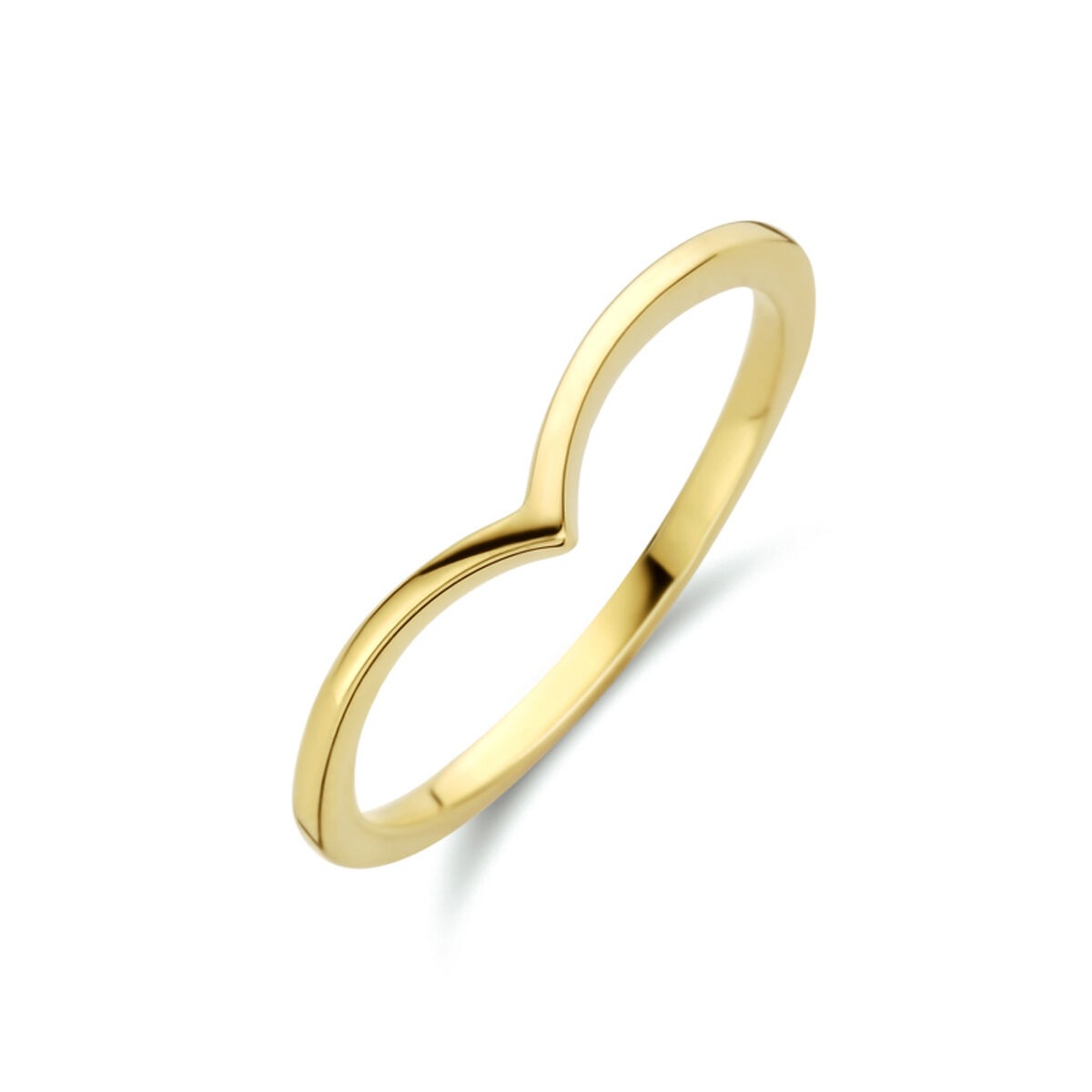 Bague en or jaune 9 carats de 4 mm avec une forme délicate et lisse.