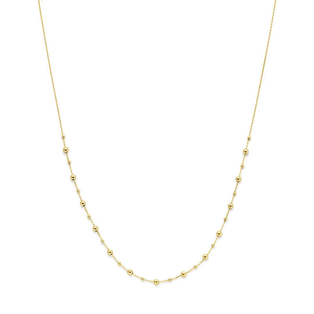 14k Geelgouden collier met bolletjes