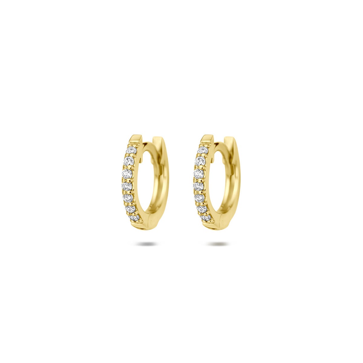 Boucles d'oreilles en or jaune 14 carats avec diamants synthétiques de 0,22 ct.
