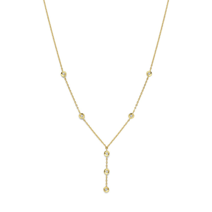 14k geelgouden collier met diamant 0,21 ct