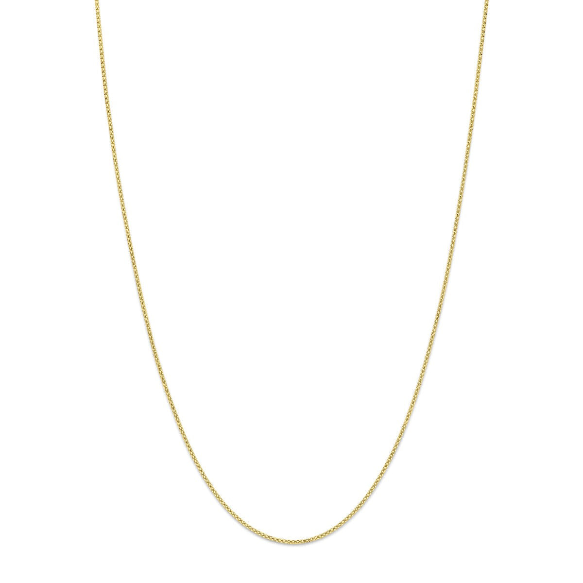 Collier en or jaune 14 carats, chaîne fine et lisse, forme délicate.