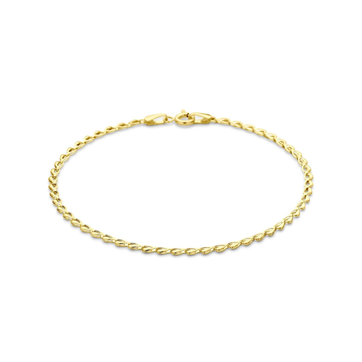 Bracelet en or 14 carats avec maillons en forme d'ancre de 2,1 mm.