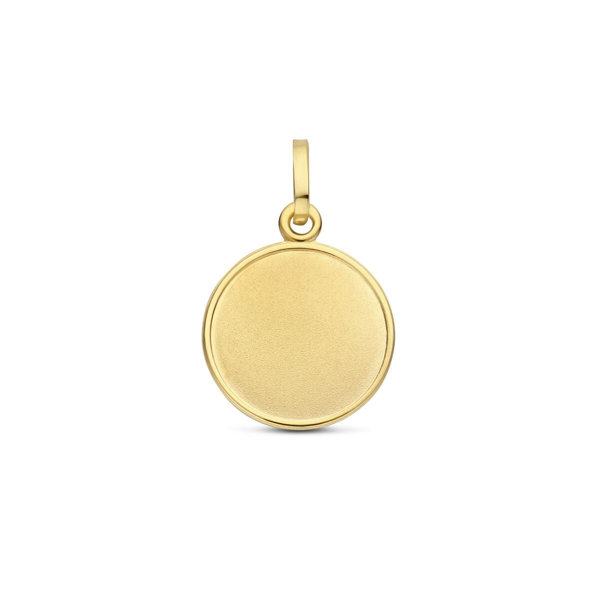 Pendentif en or jaune 14 carats, rond et lisse, idéal pour gravure.