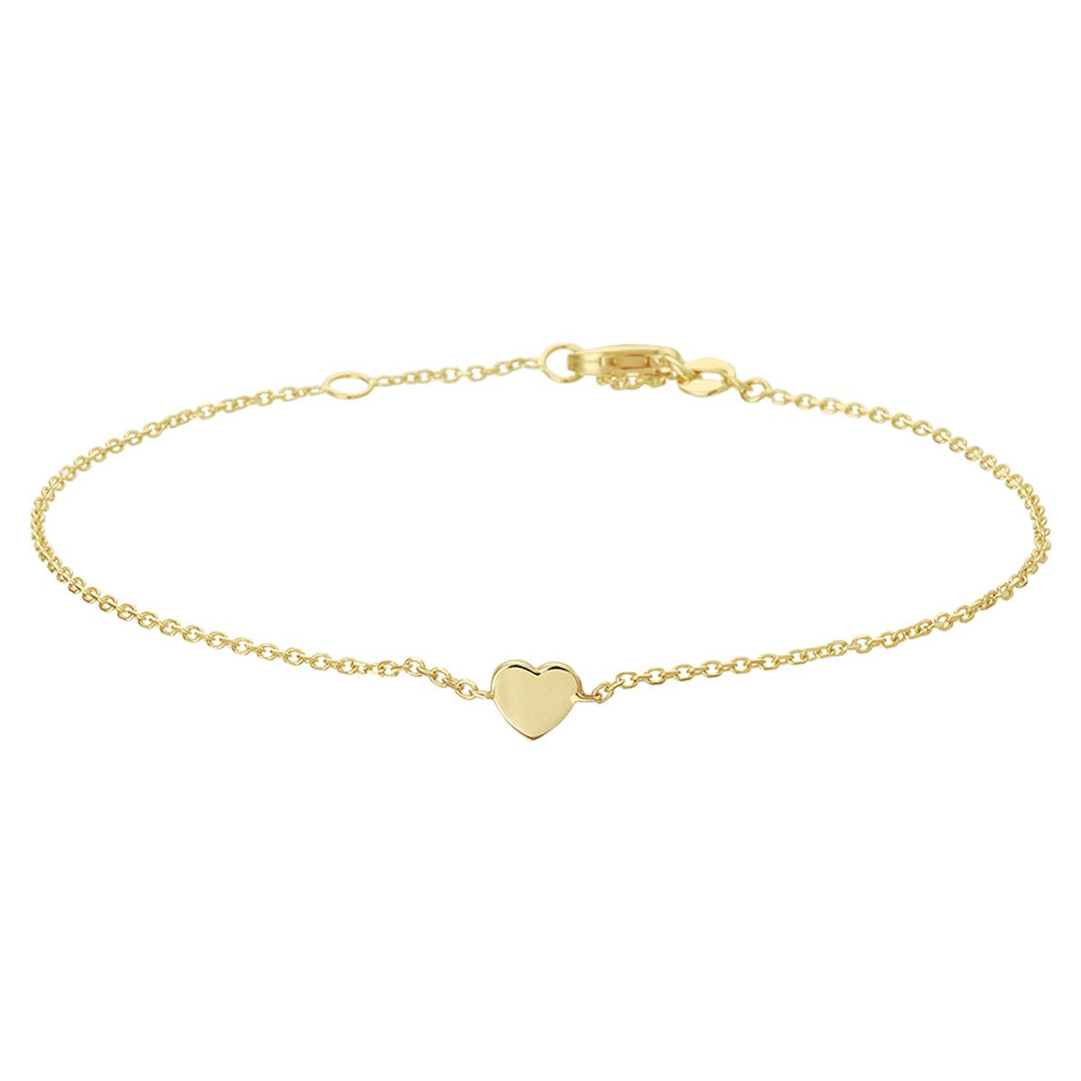 Bracelet en or jaune 14 carats avec un petit cœur.