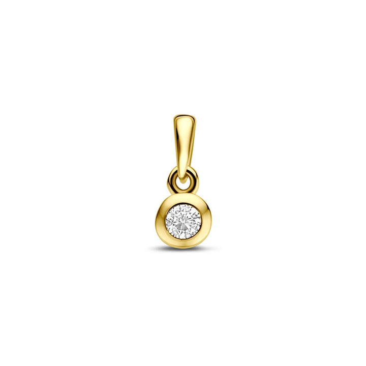 Gouden hanger met zirkonia 14k – solitaire briljant 11 mm