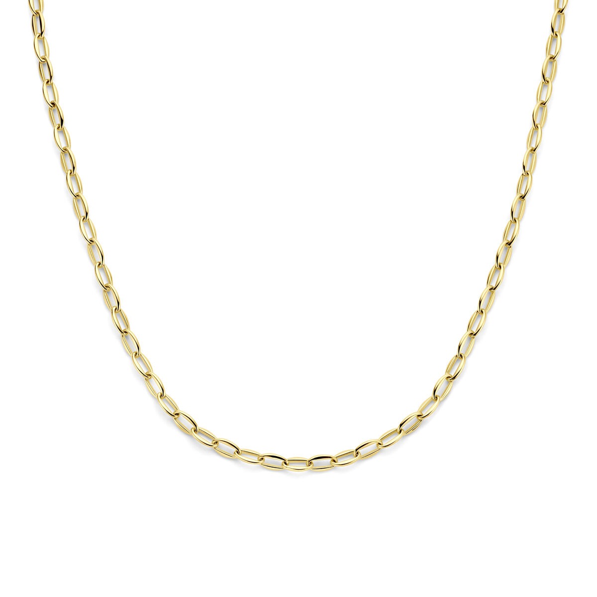 Collier en or jaune 14 carats avec maillons en forme d'ancre.