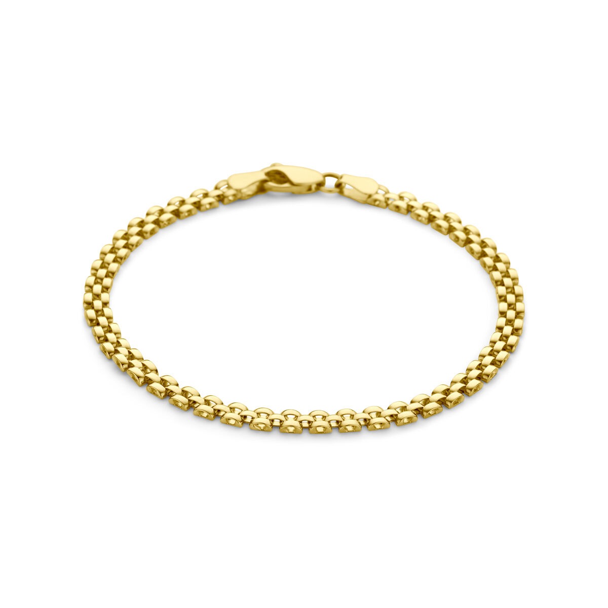Bracelet en or jaune 9 carats avec maillons panthère, longueur 18,5 cm.