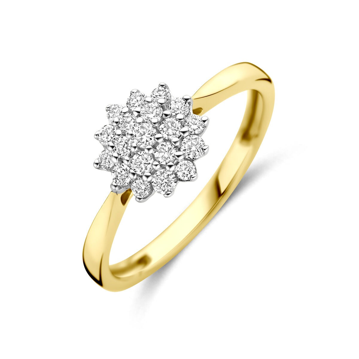 Bague en or jaune et blanc 14 carats ornée de diamants lab-grown de 0,33 ct.