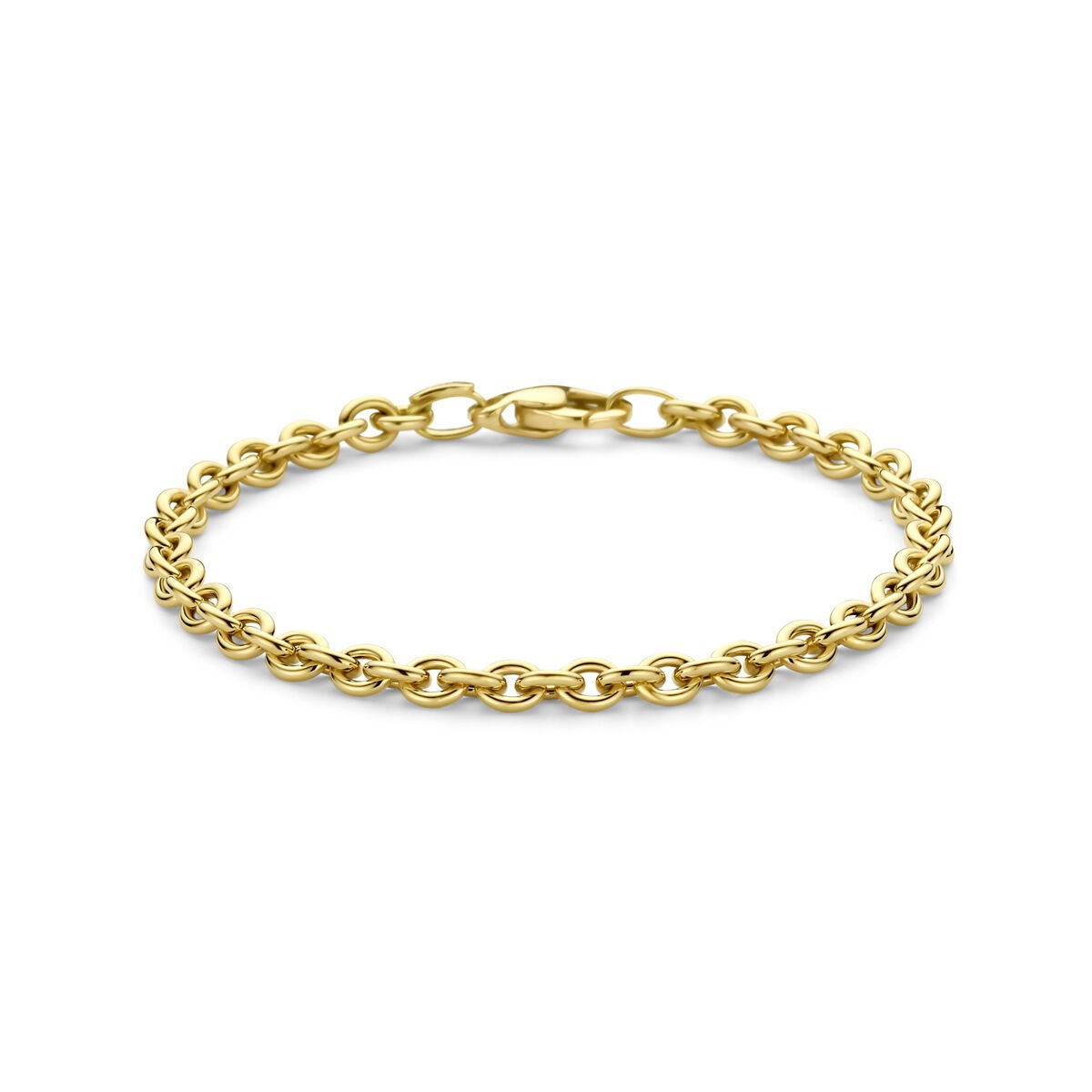 Bracelet en or jaune 14 carats avec maillons en forme d'ancre.